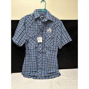 Wrangler Western Shirt Mens Size Small Pearl Snap Cowboy Work Wear Plaid